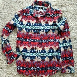Aztec Navajo Flannel Button down shirt jacket